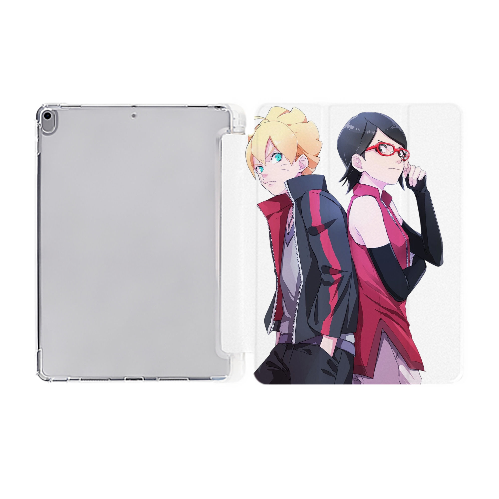 （画像用） NARUTO -ナルト- うちは サラダ Uchiha Sarada IPad ケース ペン収納付き 三つ折りスタンド PUレザー×シリコン 対応機種9.5/10.5/10.9インチ